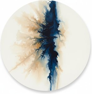 Celestial Diffusion In Midnight Indigo And Muted Ochre: A Singular Meditative Vision — Laurent Roche