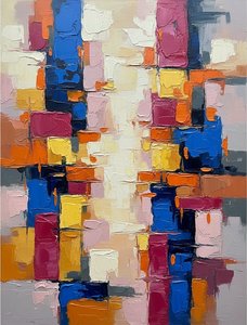 Fragmentiertes Urbanes Mosaik: Eine Monumentale Studie In Impasto-textur Und Chromatischer Spannung — Christian Noiret