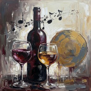Symphony In Burgundy: A Melancholic Nocturne Of Rhythmic Notes And Earthy Textures — Christian Noiret