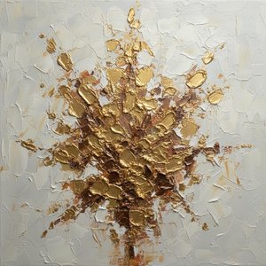 Radiant Gilded Fracture: A Monumental Study In Spontaneous Metallic Expansion — David Moreau