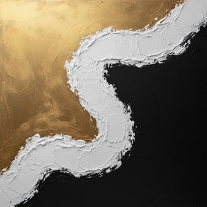 Golden Serpentine Tension: A Monumental Study In Gilded Chaos And Midnight Impasto — David Moreau