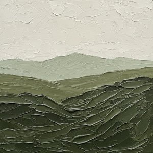 Monolithic Silence: A Sculptural Study Of Verdant Ridges And Ethereal Mist — David Moreau