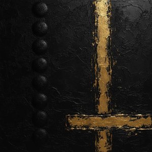Gilded Intersection Amidst Weathered Black Relief — David Moreau