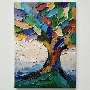 Ethereal Canopy In Sculptural Relief: A Spontaneous Symphony Of Impasto Color — Christian Noiret