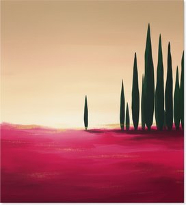 Ätherische Dämmerung Über Magenta-feldern Mit Stillen Spitzen Von Grünlicher Anmut — Laurent Fabre