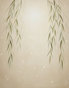 Ätherischer Weidenabstieg: Eine Meditative Studie In Salbei Und Verwittertem Pergamentgold — Laurent Roche