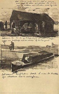 Lavoratore Accanto A Un Cumulo Di Torba E Una Barca Torbiera Con Due Figure — Vincent Willem Van Gogh