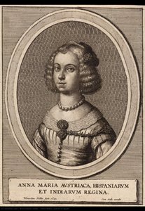 Anna Maria, Queen Of Spain — Wenceslaus Hollar