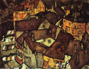 Krumau Town Crescent I — Egon Schiele