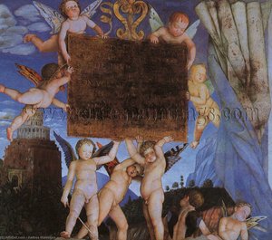 Camera Degli Sposi, Detali Cu Putti Înălțați — Andrea Mantegna