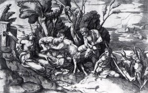 Jupiter Suckled By The Goat Amalthea — Giulio Bonasone