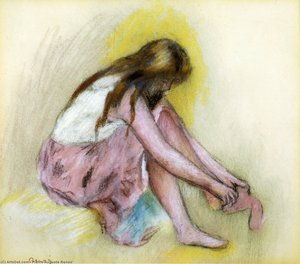 Young Girl Slipping On Her Stockings — Pierre-auguste Renoir