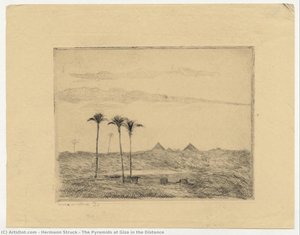 The Pyramids At Giza In The Distance — Hermann Struck