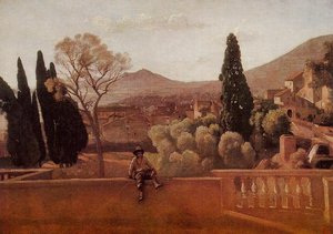 Gardens Of The Villa D'este At Tivoli — Jean-baptiste-camille Corot