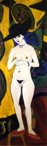 Stehender Akt Mit Hut — Ernst Ludwig Kirchner
