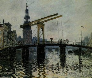 Rapenburgwal con Montelbaanstoren al tramonto
