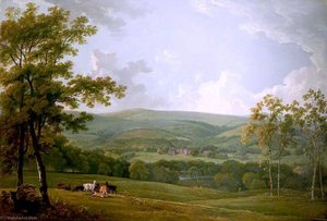 A Distant View Of Towneley Hall — 조지 바렛 (george Barrett)