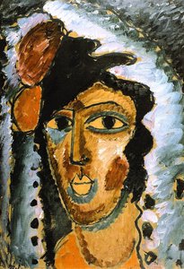 Spanische Frau Mit Geschlossenen Augen — Alexej Von Jawlensky