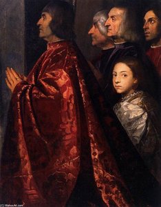 Madone avec saints et membres de la famille Pesaro (détail)