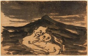 Los cuerpos de dos amantes que reposan en el fondo