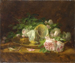 Platter With Seashells, Roses, Pearls And Earrings — Georgios Jakobides