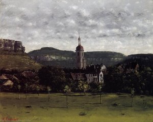 View Of Ornans And Its Church Steeple — Gustave Courbet