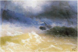 Hurricane On A Sea — Ivan Konstantinovich Aivazovsky