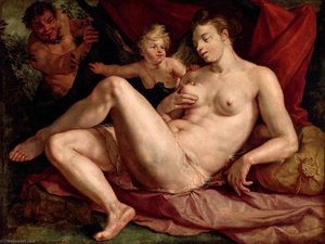 Vénus Et L'amour Épiés Par Un Satyre, Dit Autrefois Jupiter Et Antiope Alternative Title(s) Jupiter Et Antiope — Hendryk Goltzius