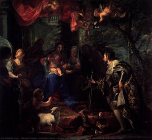 Claudio Coello - Virgin and Child Adored by St Louis, King of France (1668)