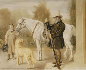 A Sportsman With A Boy, A Pony And A Dog