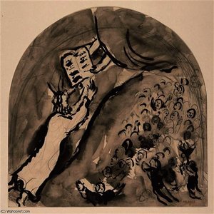 Moses Receiving The Tablets Of Law — Marc Chagall