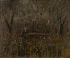 In The Garden At The Table — Baron Lajoš Mednyánszki