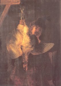Self Portrait With Bittern — Rembrandt Van Rijn
