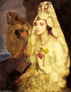 Mujer Con Mantilla