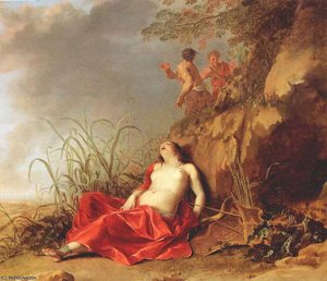 E Dirck van der Sleeping Nymph
