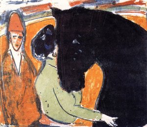 Rapphengst, Reiterin Und Clown — Ernst Ludwig Kirchner