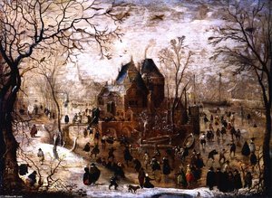 Winter Landscape With A Castle On An Island — Hendrick Avercamp