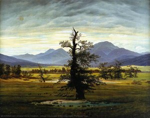 Village Landscape In Morning Light (the Lone Tree) — Caspar David Friedrich