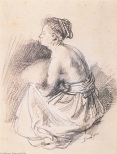 Una Mujer Sentada Desnuda Hasta La Cintura — Rembrandt Van Rijn