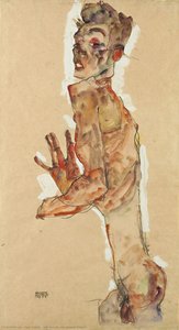 Self-portrait With Splayed Fingers — Egon Schiele