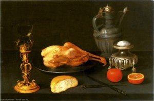 Still life with a salt cellar.