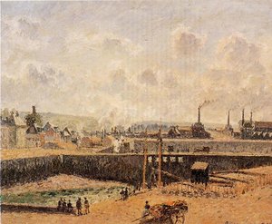 Dieppe, Dunquesne Basin, Low Tide, Sun, Morning — Camille Pissarro