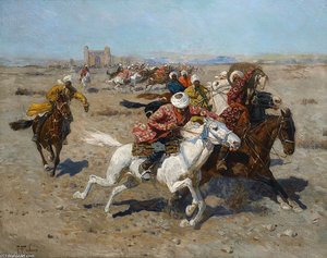 Playing Kokpar — François Flameng