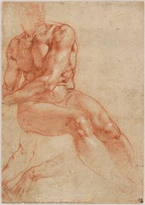 Male Upper Body With Folded Hands (verso) — Michelangelo Buonarroti