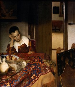 Maid Asleep At A Table — Johannes Vermeer