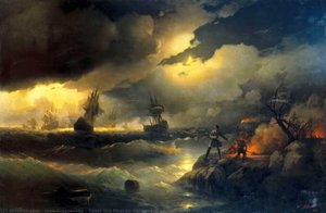 Peter The First To Light Out A Watch Fire — Ivan Konstantinovich Aivazovsky