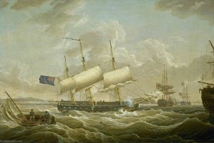 A Frigate Coming to Anchor in the Mersey