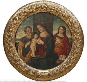 Virgin With The Child, St. Joseph And St. John The Evangelist — Raffaellino Del Garbo