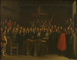 Ratification Of The Peace Of Münster Between Spain And The Dutch Republic In The Town Hall Of Münster, 15 May 1648, Gerard Ter Borch (ii) (copy After), 1648 - 1670 — Gerard Ter Borch Den Yngre