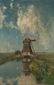 A Windmill on a Polder Waterway, Known as ‘In the Month of July’, Paul Joseph Constantin Gabriël, c. 1889